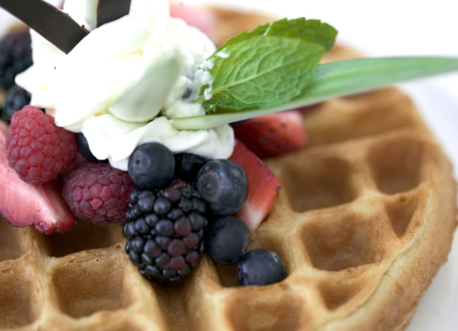 Berry Pecan Waffles